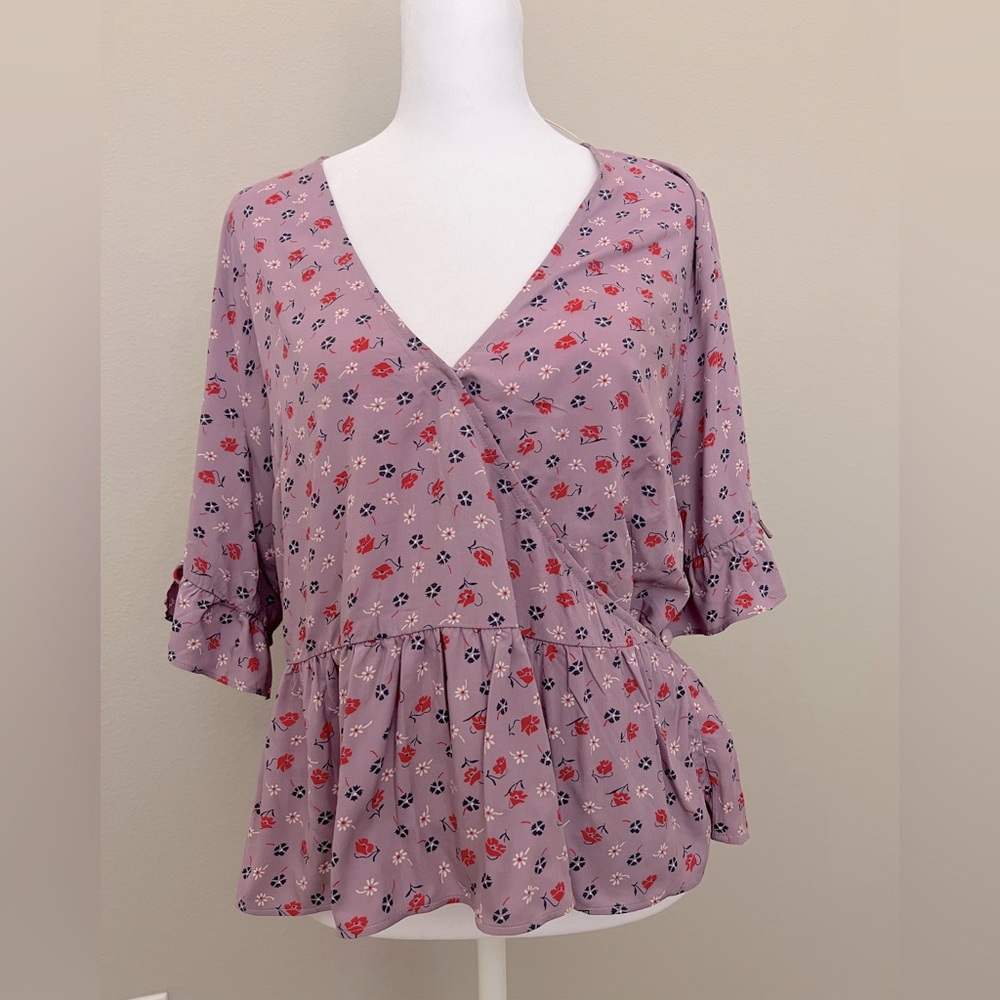 Madewell | NEW Prairie Posies Tie Sleeve Wrap Top